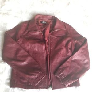Burgundy (Red) Genuine Leather Jacket